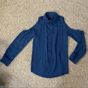 🌻4 for $20🌻 XSP Banana Republic Blue Long-sleeve open shoulders